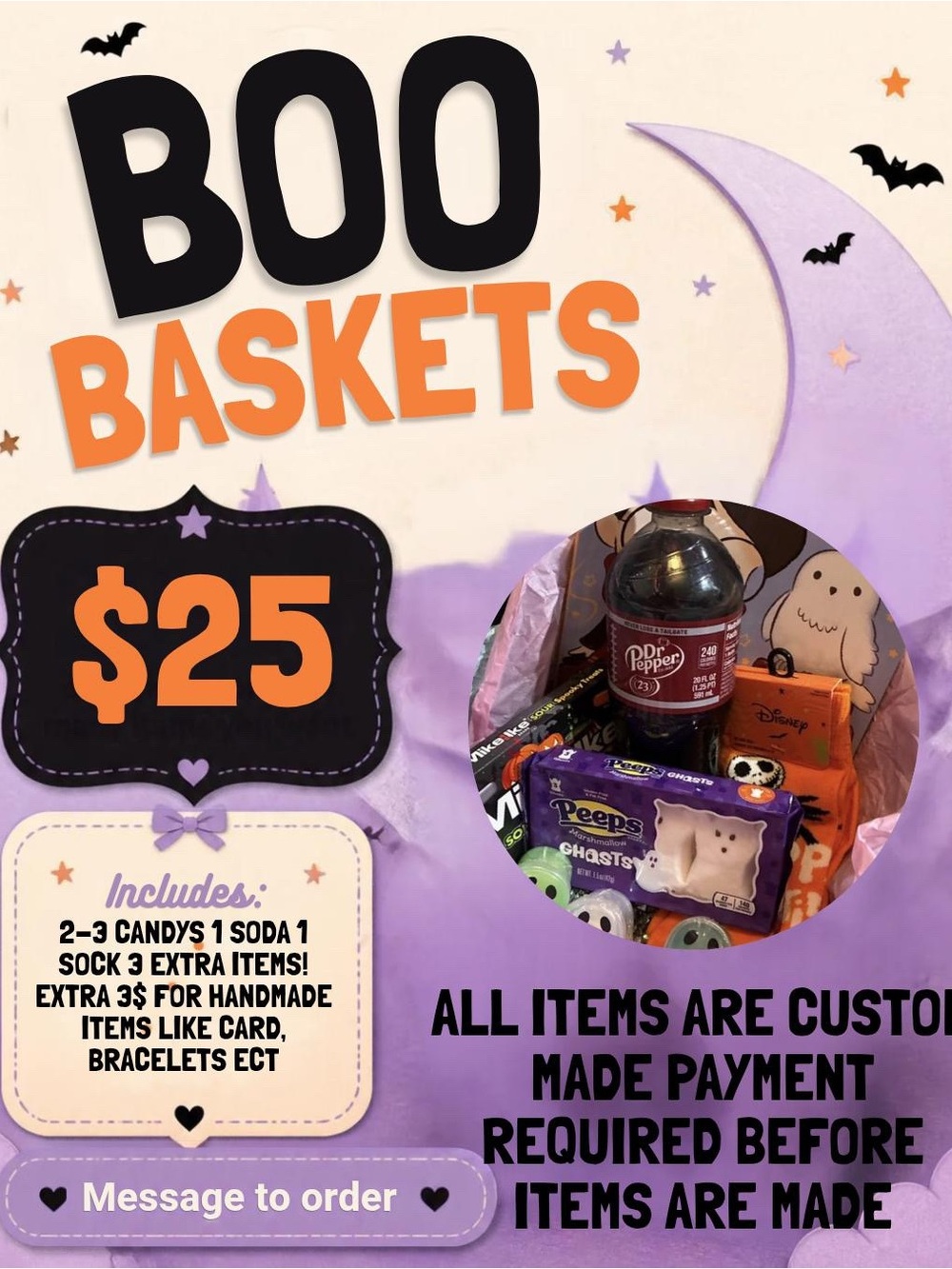 Boo Baskets Kids Halloween Gift Basket - Purple & Orange